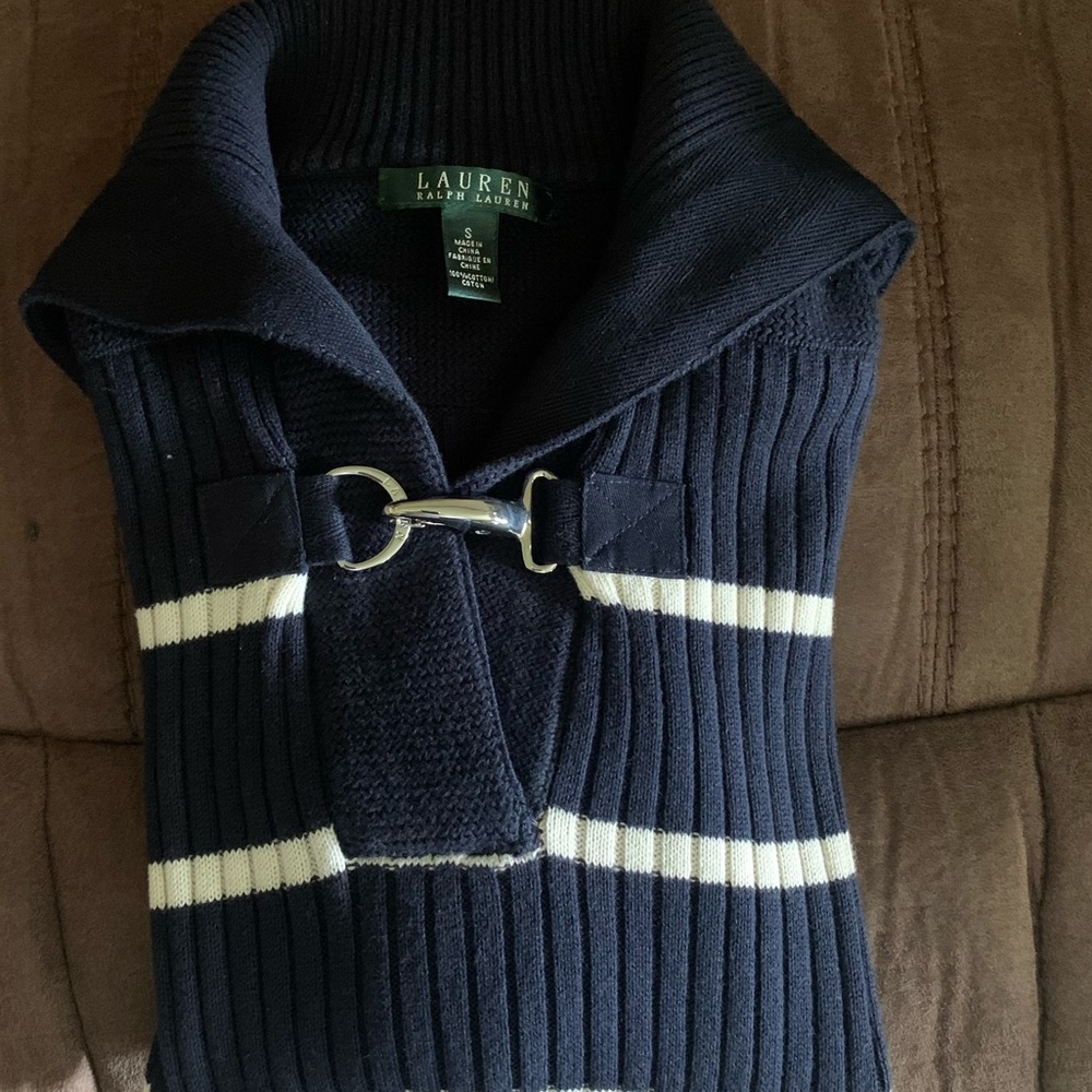 Lauren Navy and White Sweater